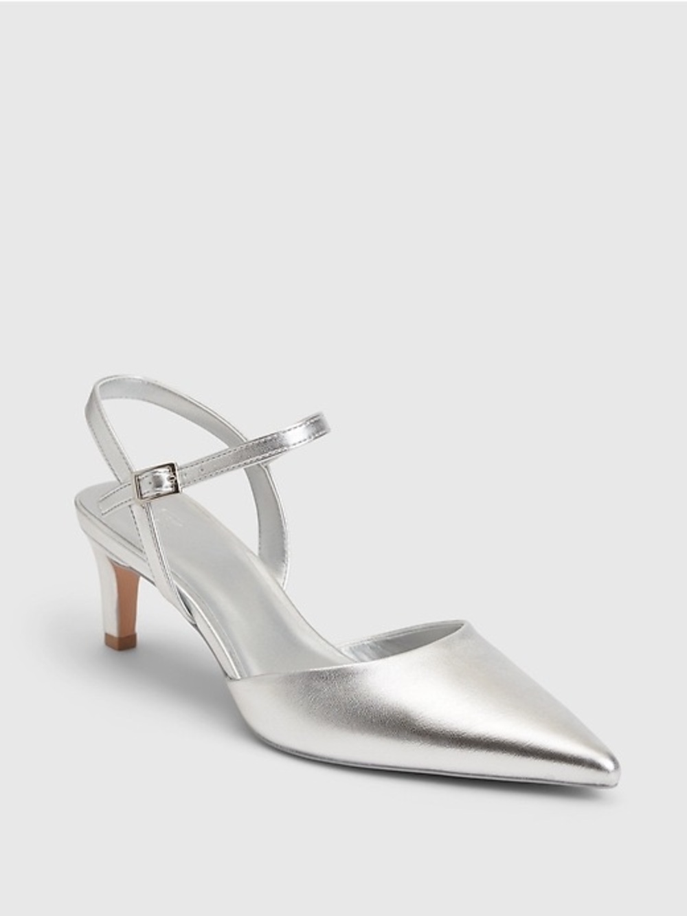 Gap Metallic Silver Kitten Heel